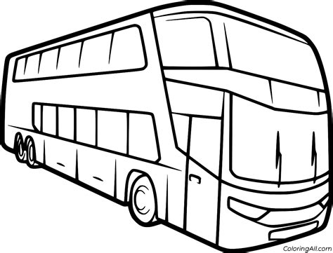 Simple Double Decker Bus Coloring Page Coloringall