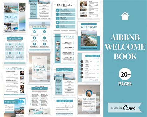 Air Bnb House Manual Signage Airbnb Welcome Book Template Superhost Ebook Host Signs Editable