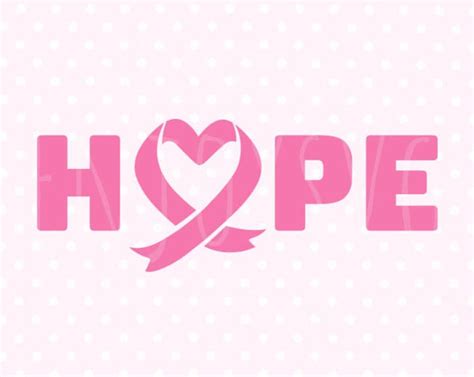 Breast Cancer Svg Hope Svg Ribbon Svg Pink Ribbon Svg Etsy
