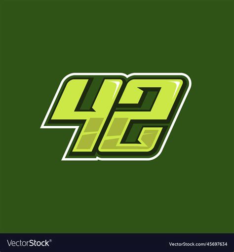 Racing Number 42 Logo Design Royalty Free Vector Image