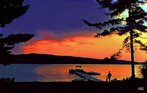 Sunset On Deer Lake Painting By Chaz Daugherty Fine Art America
