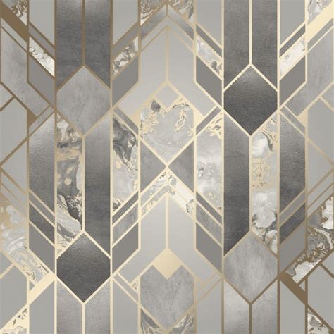 Modern luxury metallic geometric wallpaper charge unit: Liquid Marble Geometric Wallpaper Grey, Gold - Wallpaper ...