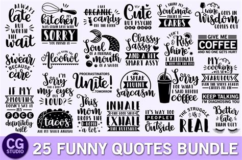 Funny quotes SVG Bundle | Photoshop Graphics ~ Creative Market