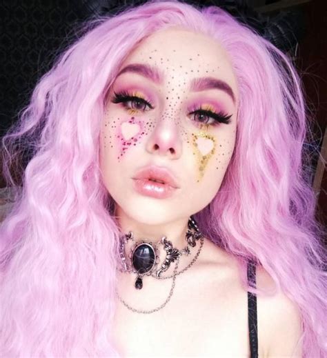 Long Cymbidium Soft Pink Curly Synthetic Lace Front Wig Pastel Goth Makeup Cute Makeup Looks