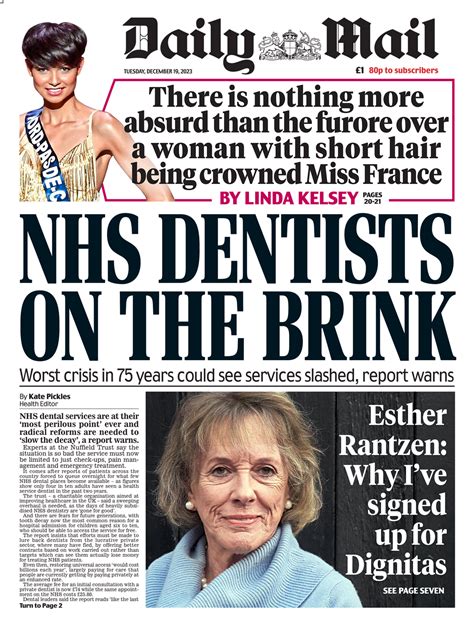 Daily Mail Front Page Th Of December Tomorrow S Papers Today