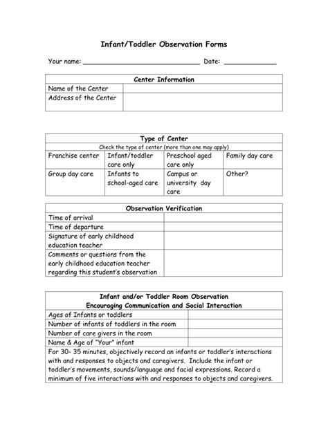 Printable Teacher Observation Form Web How To Use The Informal