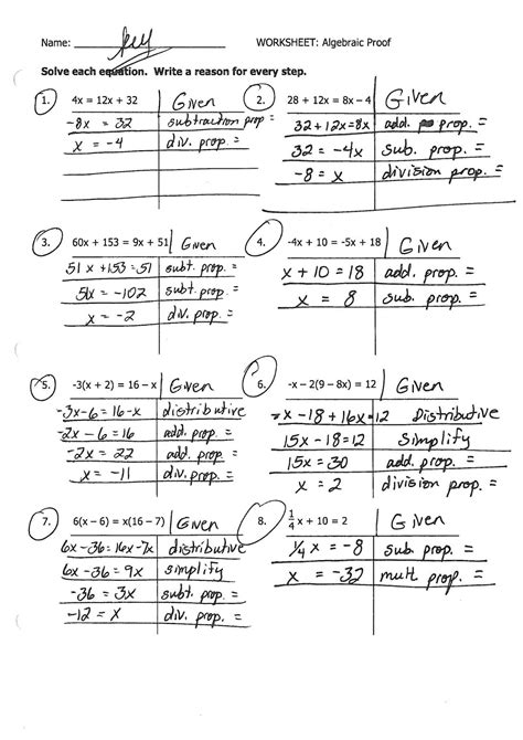 Intro To Proofs Worksheet