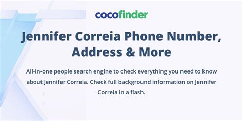 Jennifer Correia Phone Number Email Address And More Cocofinder