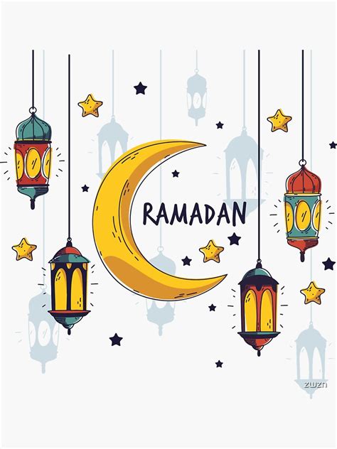 Ramadan Mubarak And Ramadan Kareem Sticker For Sale By Zwzn Redbubble