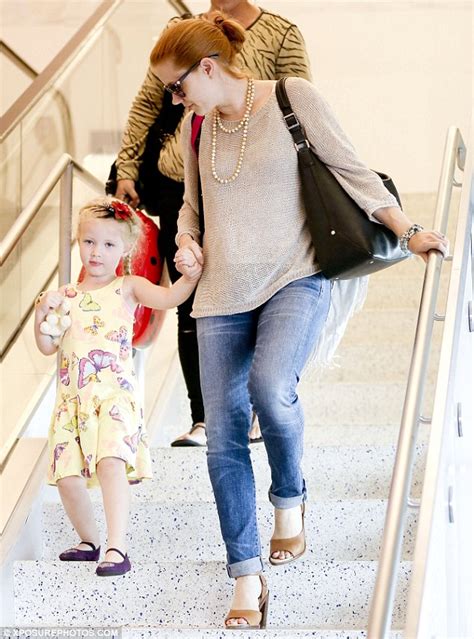 Amy Adams Outshone By 4 Year Old Daughter Aviana As They Arrive In La