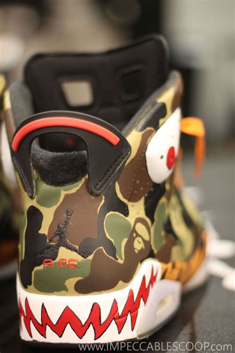 Air Jordan 6 Bape Customs In 2019 Jordans Sneakers Nike Shoes Bape