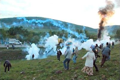 Turkish Troops Fire Tear Gas At Kurdish Protesters