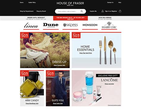 For an average discount of 22% off. House of Fraser cashback and discount codes