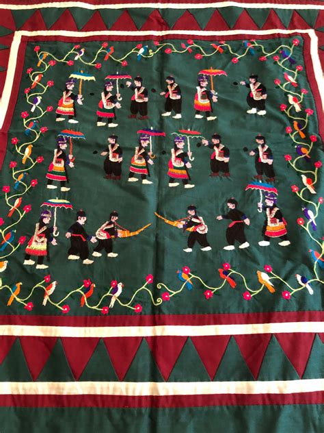 Hmong Story Cloth: New Year Celebration With Red & Green | Etsy
