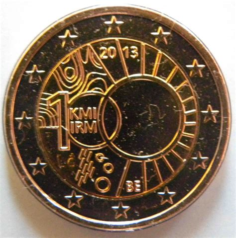 Belgium 2 Euro Coin 100 Years Of Royal Meteorological Institute 2013
