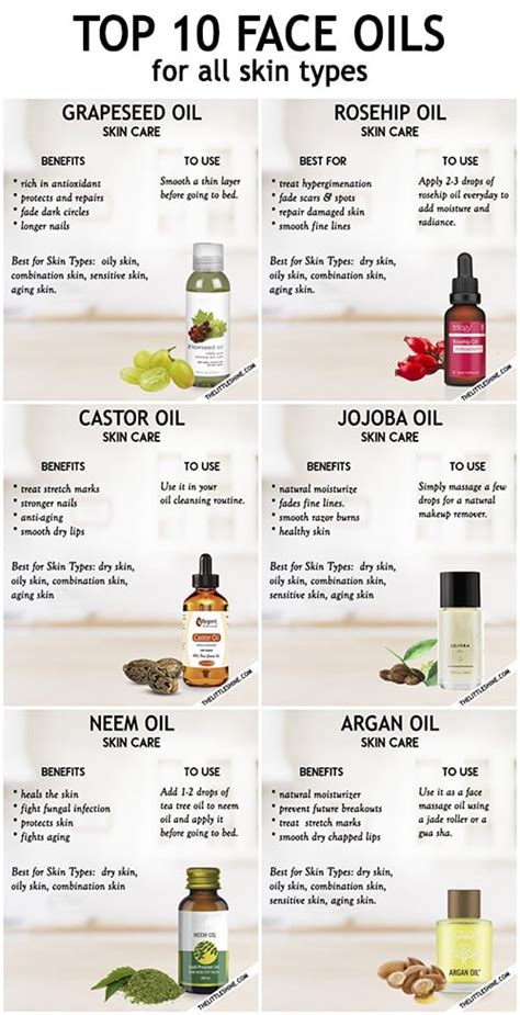 10 Best Oils For All Skin Types The Little Shine