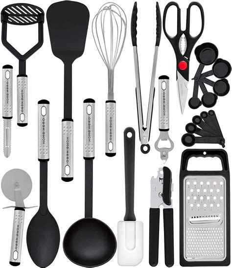Best Kitchen Utensil Tool Set Of 23 Nylon Cooking Utensils Kitchen