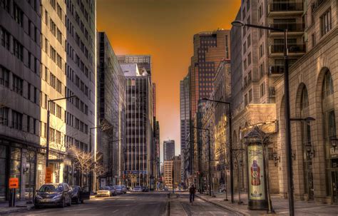 Canada Houses Roads Street Montreal Cities Wallpapers