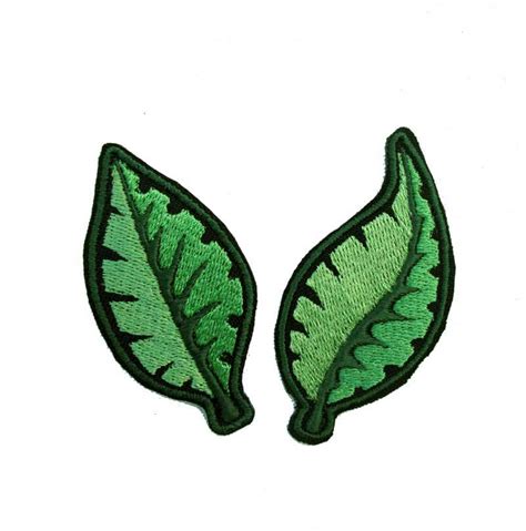 Leaf Iron On Embroidered Patch Leaf Patches Embroidered Etsy