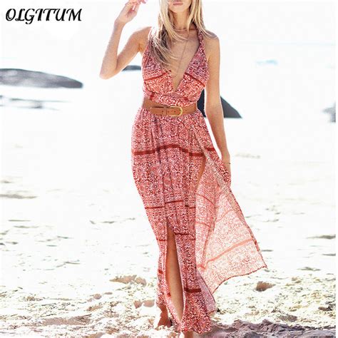 2019 Summer New Style Bohemian Beach Resort Style Sexy Slim Long Dress