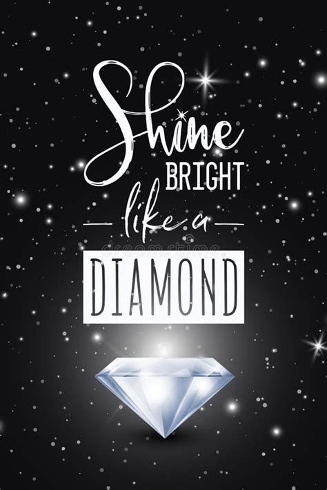 Shine Bright Like A Diamond Vector Typographic Quote On Black With