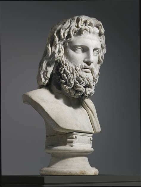34 A Monumental Marble Bust Of Zeus Or Asklepios The Head Roman