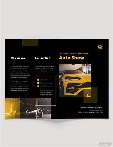 Car Show Bi Fold Brochure Template In Indesign Psd Illustrator