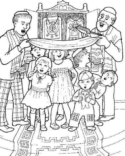 Jewish Coloring Pages For Kids Simchat Torah Kid Coloring Page