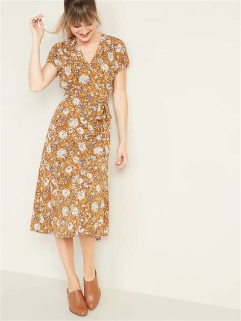 Wrap Front Midi Dress For Women Old Navy Dresses Fashion Womens