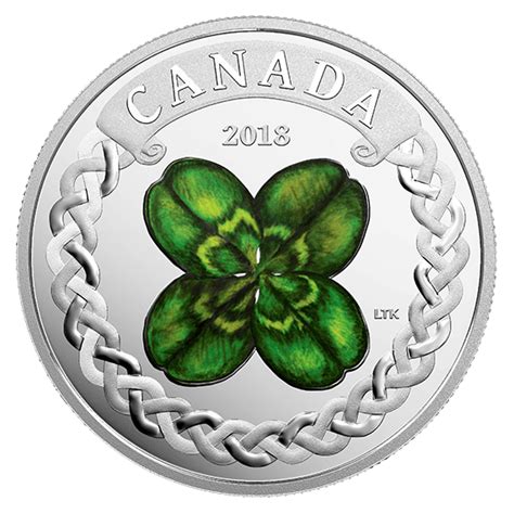 Lucky Clover 2018 20 1 Oz Fine Silver Coin Royal Canadian Mint