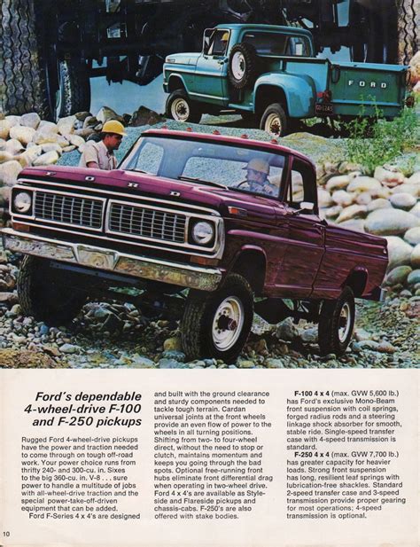 1970 Pickup Ford Truck Sales Brochure
