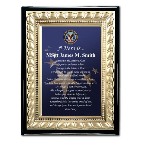 Personalized Military T Plaque Going Away Retirement Homecoming Poe