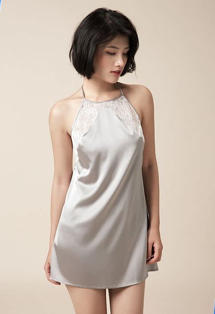Women 100 Pure Silk Nightgowns Lace Sleepwear Halter Night Dresses