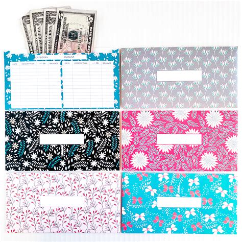 Flower Design Horizontal Cash Envelopes Printable The Budget Mom