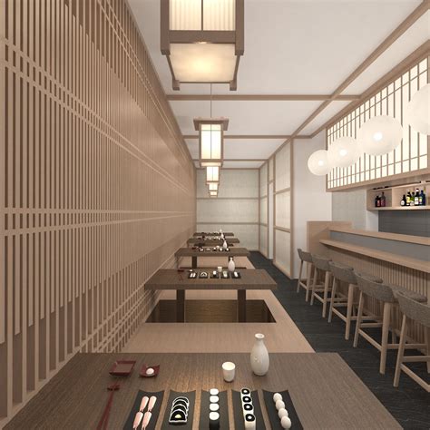 Japanese Bar On Behance Japanese Bar Japanese Restaurant Interior