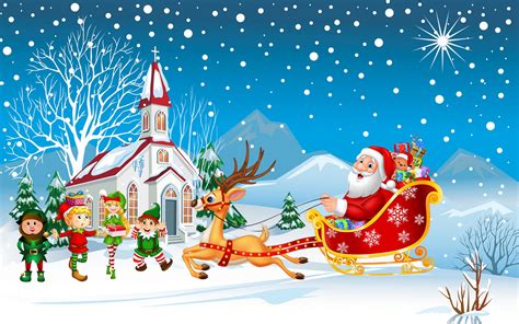 We have an extensive collection of amazing background images carefully chosen by our community. Happy Christmas Santa Claus With His Sleigh With Christmas ...