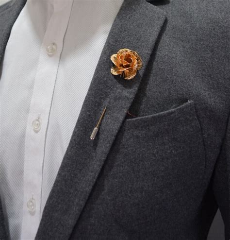discount wholesale bovvsky gold silver black rose flower brooch pin men suit accessories lapel