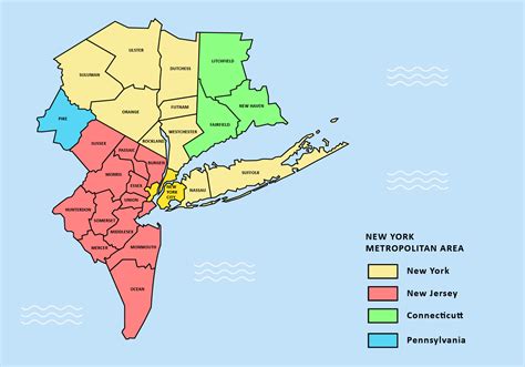 New York City Metropolitan Area Map World Map