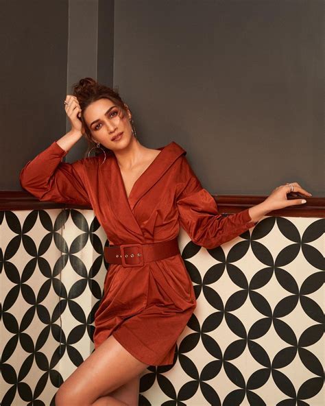 Kriti Sanon Is Stunning In A Brown Wrap Style Dress Moviekoop