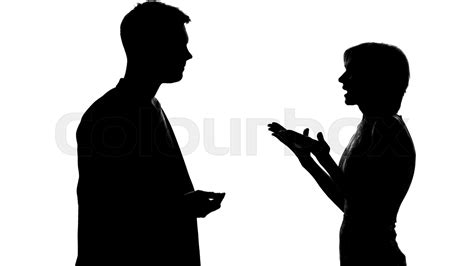 Silhouettes Of Male And Female Arguing And Quarrelling Relations And