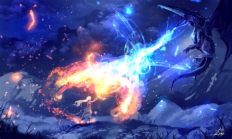 Ice Vs Fire Dragon Fight Wallpaper Hd Fantasy 4k Wallpapers Images