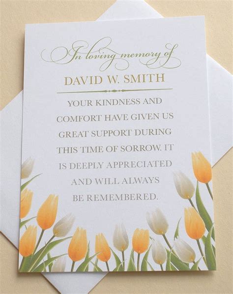 Sympathy Thank You Cards With Beautiful Yellow And White