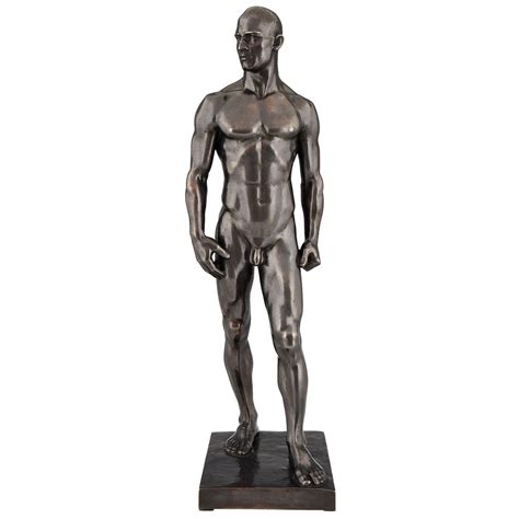 Antique Sculpture Of A Male Nude By Hans Retzbach Germany At