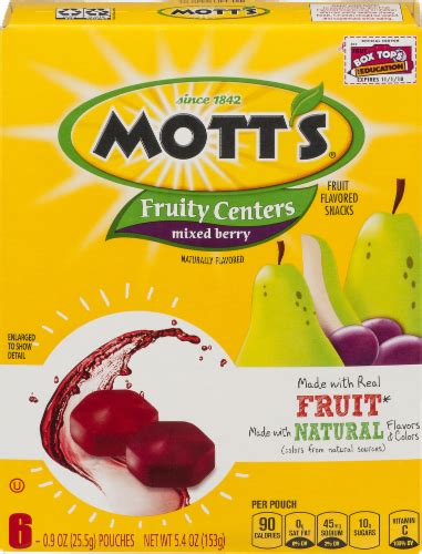 Motts Fruity Centers Mixed Berry Fruit Snacks 6 Ct 09 Oz Kroger