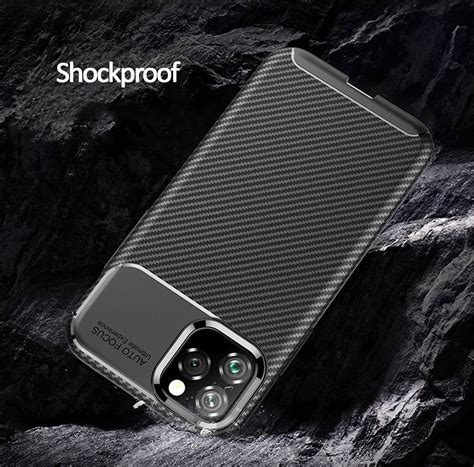 Shockproof Silicone Carbon Fiber Fibre Case Cover For Apple Iphone 11