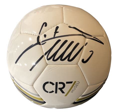 Cristiano Ronaldo Signed Football White Museum Cr7 Autograph