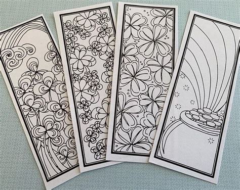 Bookmarks To Colour, Geometric Bookmarks, Colouring Bookmarks, Five