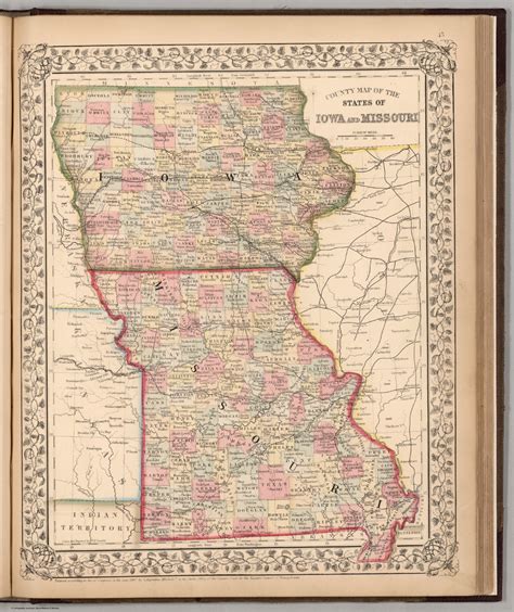 County Map Of The States Of Iowa And Missouri David