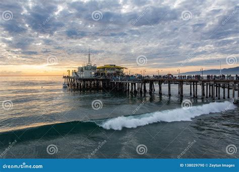 Santa Monica Pier On The Venice Beach In Santa Monica Ca Editorial