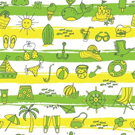 Summer Beach Seamless Pattern Vectors Eps Uidownload